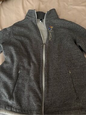 Gear For Sports Gray Full-Zip Kansas Jayhawks Sweatshirt